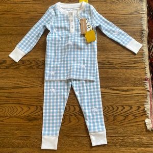 Roller Rabbit Kids Hathi Blue Gingham Pajamas